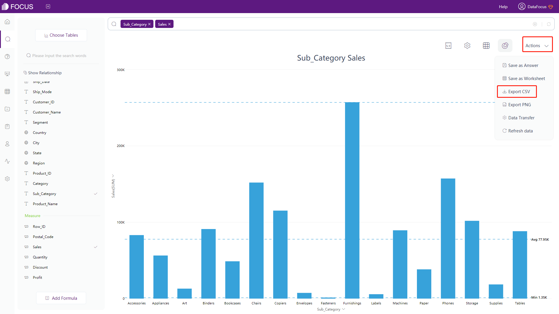 Figure 3-10-1 Export CSV